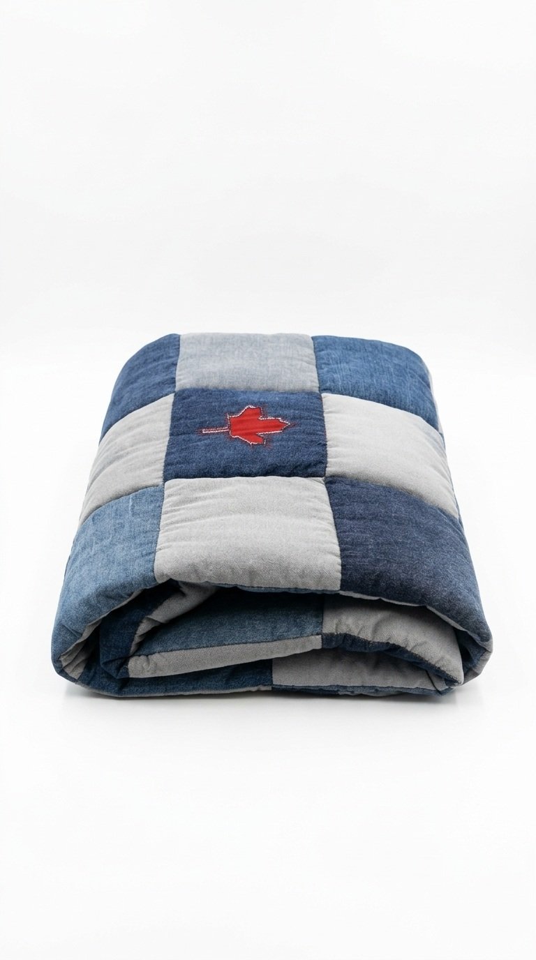 Manta acolchada patchwork denim - Imagen 2
