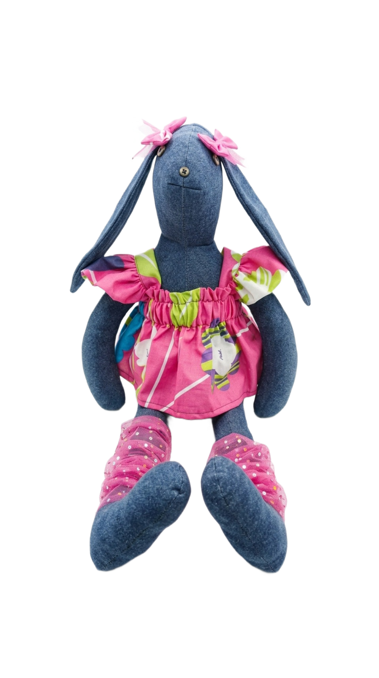 Muñeca Conejita Denim Floral